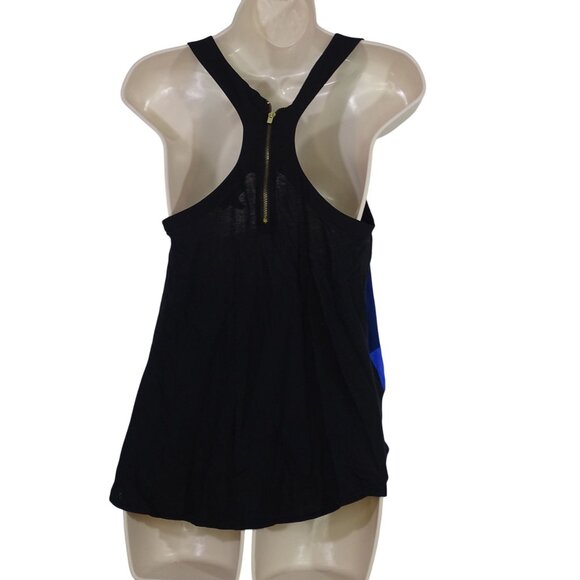 Express Racerback Blue Color Block Tank Top Women Size XS Back Zipper Closure - Picture 3 of 9